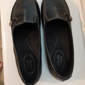 Clarks Black Leather Loafers